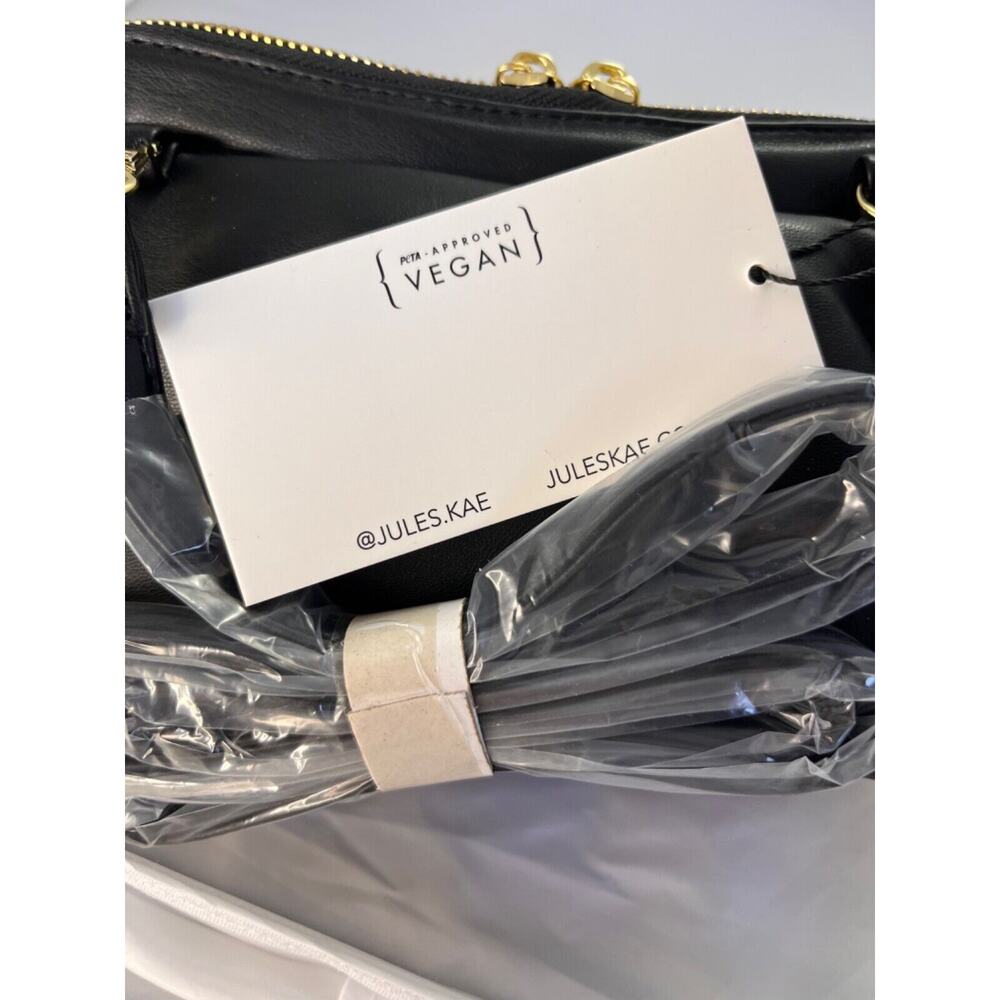 NWT JULES KAE Vegan Leather small Crossbody Bag Purse in Black With Dust Bag - Picture 7 of 11